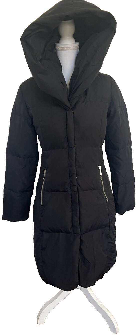 Michael Kors Women's Petite Small Black Down Puffer Coat Hooded Packable Parka